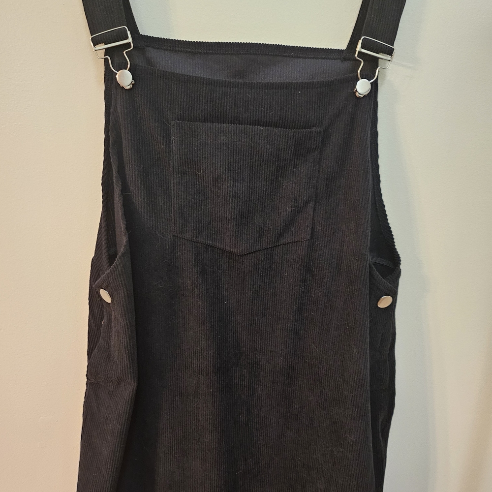 Black Corduroy Overall Dress